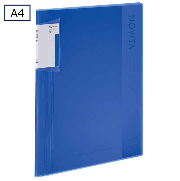 Clear book NOVITA A4 60 Sheets Blue,Blue, medium