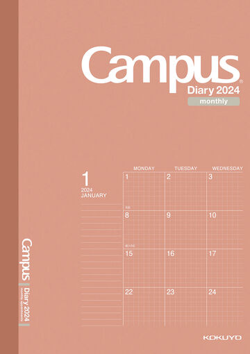Campus Diary A5 Size Red Monthly Type,Red, small image number 0