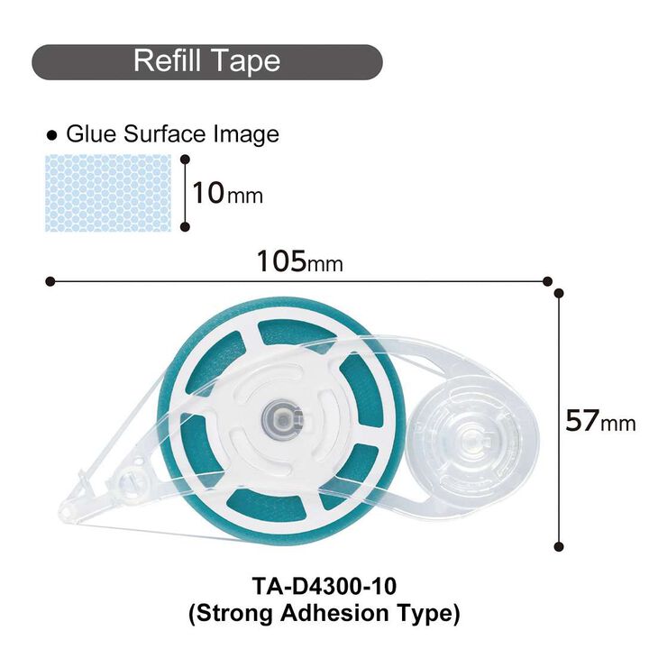 Dotliner Long Tape Glue Refill tape Strong adhesive 10mm x 50m 5-pack,, medium image number 4