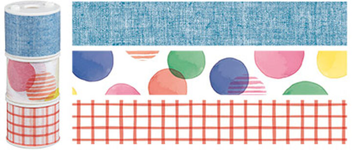 Bobbin Washi Tape Colorful Set of 3,Colorful, medium image number 2