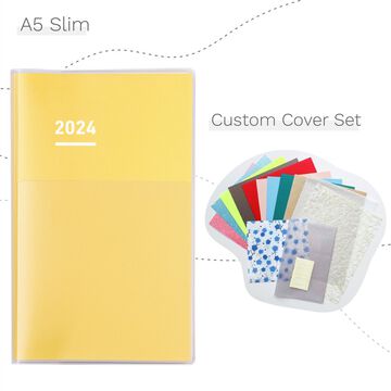Jibun Techo Diary 2024 A5 Slim Yellow,Yellow, small image number 0