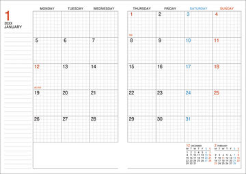 Campus Diary 2027  Monthly Grid type A5 Red,Red, small image number 1