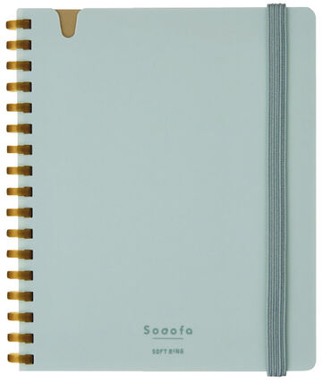 Soft Ring Notebook Sooofa  A6 4mm Grid Rule 80Sheets Blue,Light Blue, small image number 0