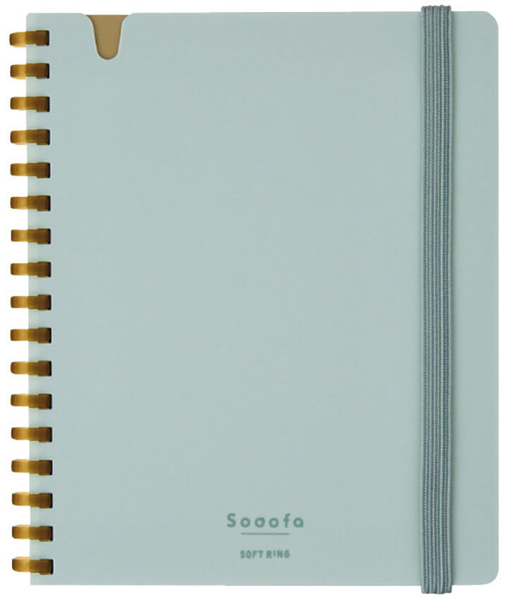 Soft Ring Notebook Sooofa  A6 4mm Grid Rule 80Sheets Blue,Light Blue, medium