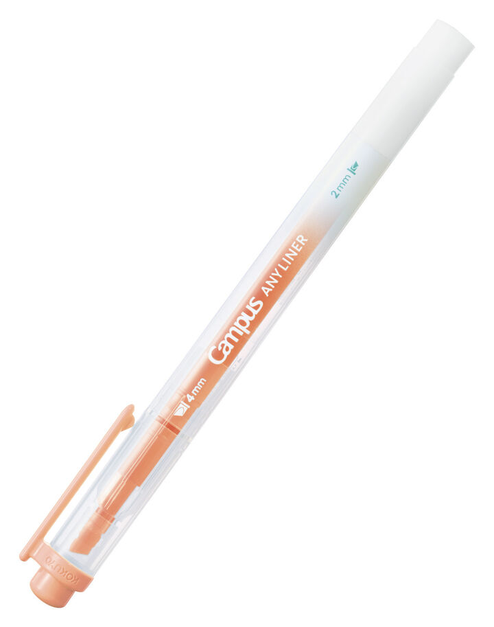 Campus ANY LINER Bleed Resistant Twin Highlighter 4mm 2mm Tip Neon Orange,Orange, medium