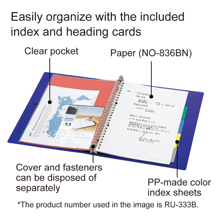 Campus Binder Notebook 26 Hole PP Cover B5 Black 10 Sheets,Black, medium image number 2