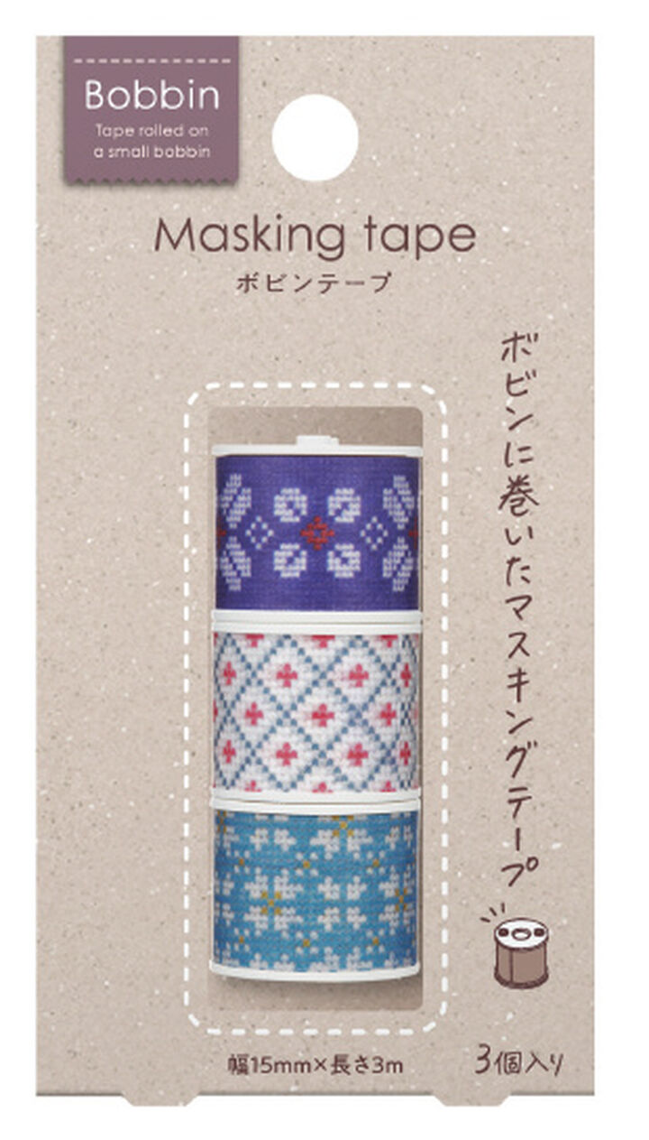 Bobbin Washi Tape Knit Set of 3,Knit, medium