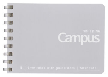Campus Soft Ring Notebook A7 6mm Dotted Rule 50 Sheets Gray,Gray, small image number 0