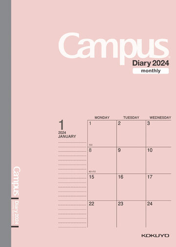 Campus Diary B5 Size Pink Monthly Type,Pink, small image number 0