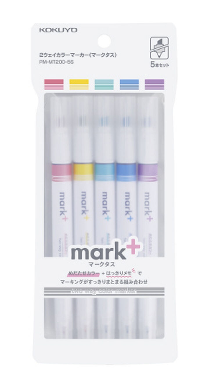 Mark+ 2 Way Marker set of 5,5 colors, medium