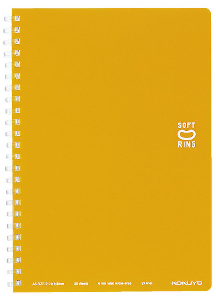 Soft Ring notebook Colorful A5 50 Sheets Orange,Orange, medium