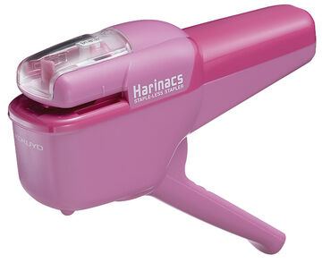 Stapleless Stapler Harinacs Handy 10 Sheets Pink,Pink, small image number 0