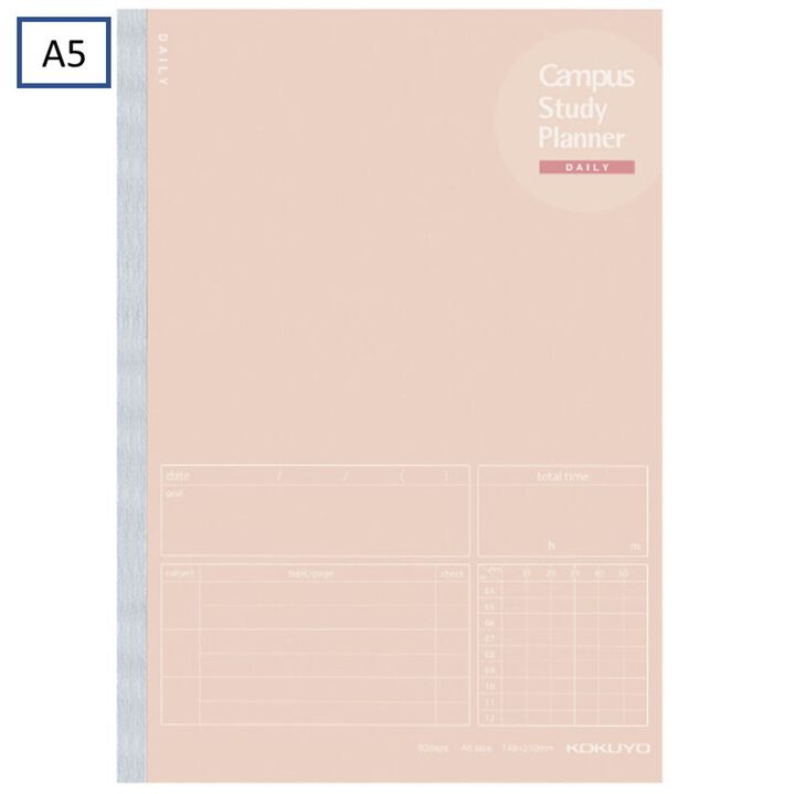 Campus Study Planner Daily Visualized A5 Pink