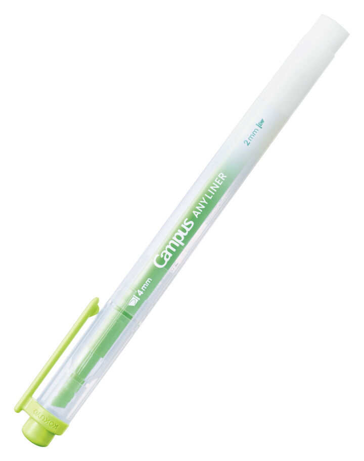 Campus ANY LINER Bleed Resistant Twin Highlighter 4mm 2mm Tip Neon Green,Green, medium