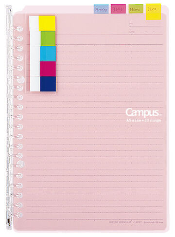 Campus Smartring Slim Binder A5 <25 Sheets> Light Pink,Light Pink, small image number 2
