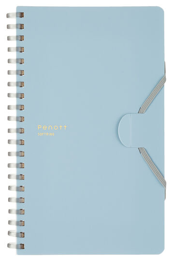 Soft Ring Notebook Penott 5mm Grid Rule B6 70 Sheets Blue,Light Blue, small image number 0