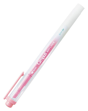 Campus ANY LINER Bleed Resistant Twin Highlighter 4mm 2mm Tip Neon Pink,Pink, small image number 0