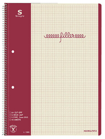 Filler Notebook A4 5mm grid rule,Red, small image number 0