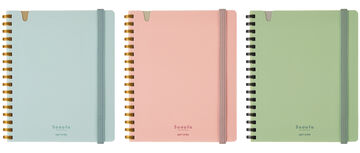 Soft Ring Notebook Sooofa  A6 4mm Grid Rule 80Sheets Blue,Light Blue, small image number 2