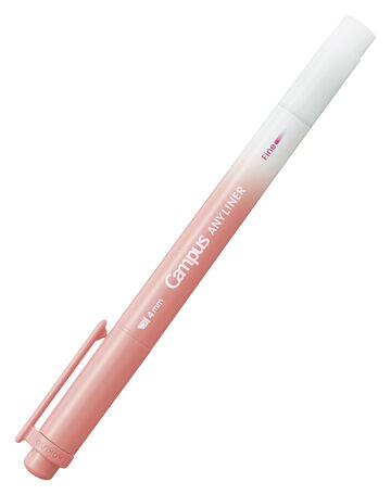 Campus ANY LINER Bleed Resistant Twin Highlighter 4mm Fine Point Tip Soft Coral,Coral, small image number 0