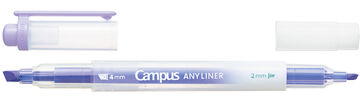 Campus ANY LINER Bleed Resistant Twin Highlighter 4mm 2mm Tip Smoky Violet,Purple, small image number 1