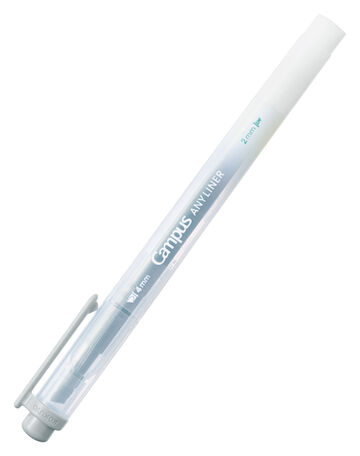 Campus ANY LINER Bleed Resistant Twin Highlighter 4mm 2mm Tip Smoky Gray,Gray, small image number 0