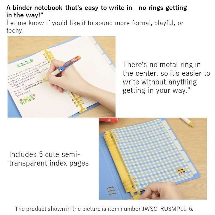 TYAKASHA Binder Notebook 5+3 Ring A5 Yellow,Yellow, medium image number 5