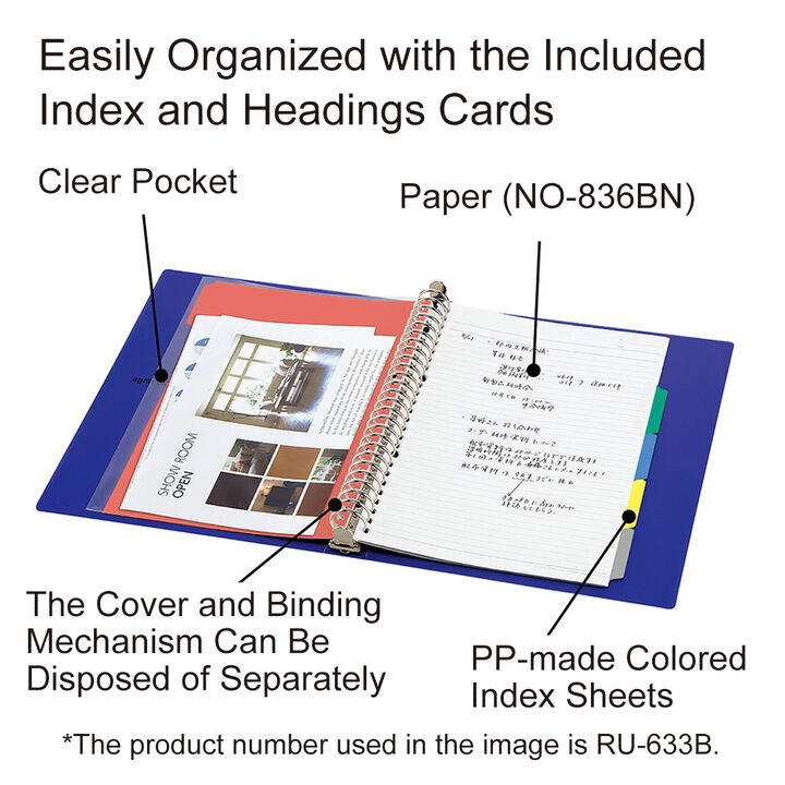 Campus Binder Notebook 26 Hole PP Cover Wide B5 Black 10 Sheets,Black, medium image number 4