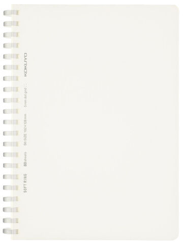 Soft Ring notebook Clear B6 80 Sheets 5mm Grid Dot Rule,White, small image number 0