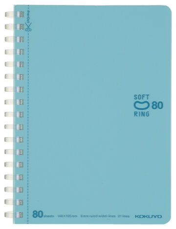 Soft Ring notebook Colorful A6 80 Sheets Light Blue,Light Blue, small image number 0