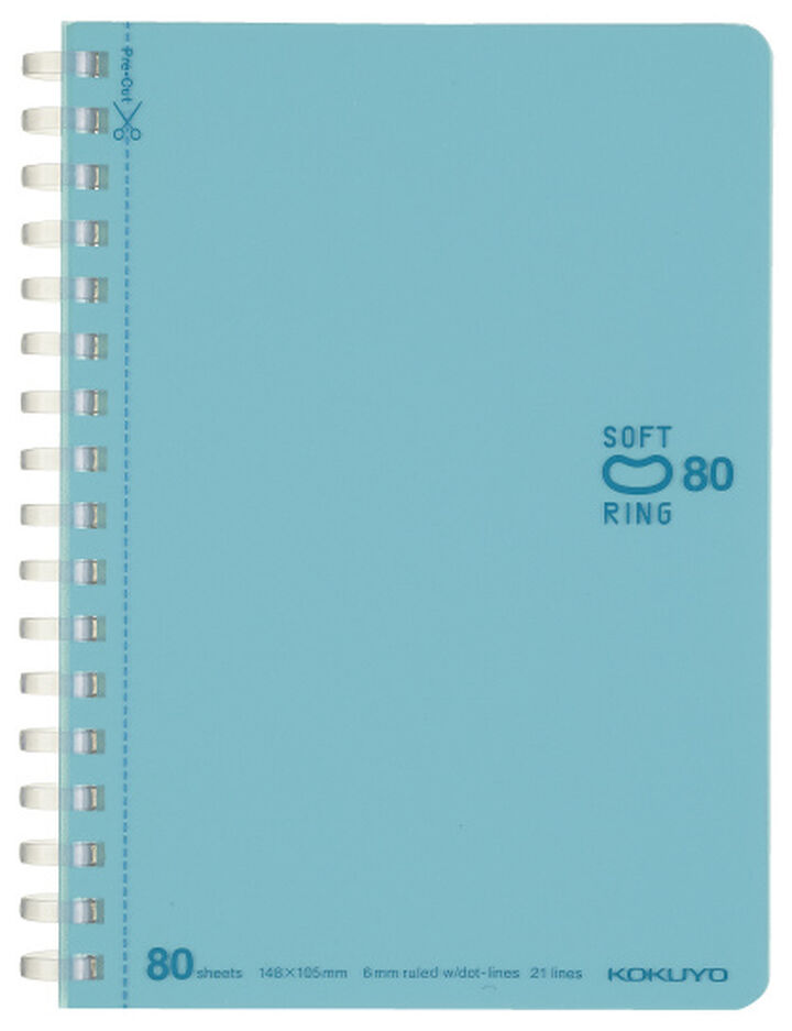 Soft Ring notebook Colorful A6 80 Sheets Light Blue
