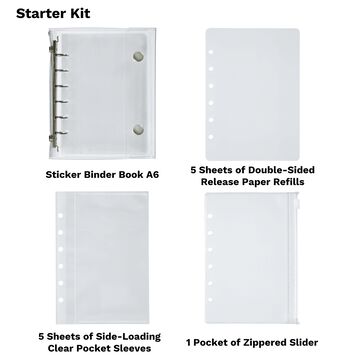 Sticker Collection Starter Kit A6 Binder and 3-type Refills,, small image number 1