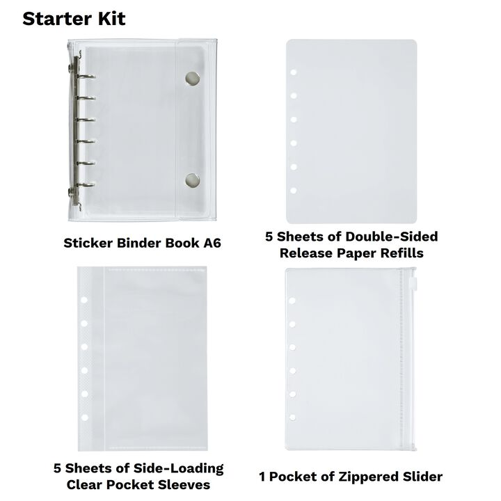 Sticker Collection Starter Kit A6 Binder and 3-type Refills,, medium