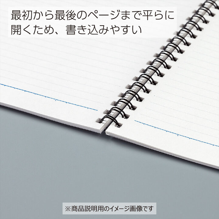 Campus Twin-ring Notebook Transparent PP cover B5 Blue 7mm Rule 30 Sheets,Blue, medium image number 5