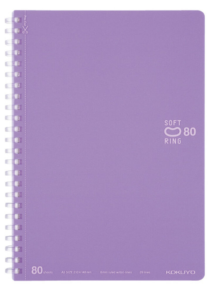 Soft Ring notebook Colorful A5 80 Sheets Purple,Purple, medium