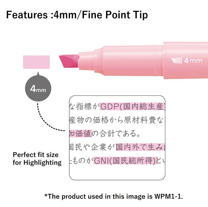 Campus ANY LINER Bleed Resistant Twin Highlighter 4mm Fine Point Tip Soft Pink,Pink, medium image number 3