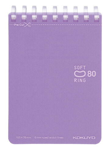 Soft Ring memo notebook Colorful A7 80 Sheets Purple,Purple, small image number 0