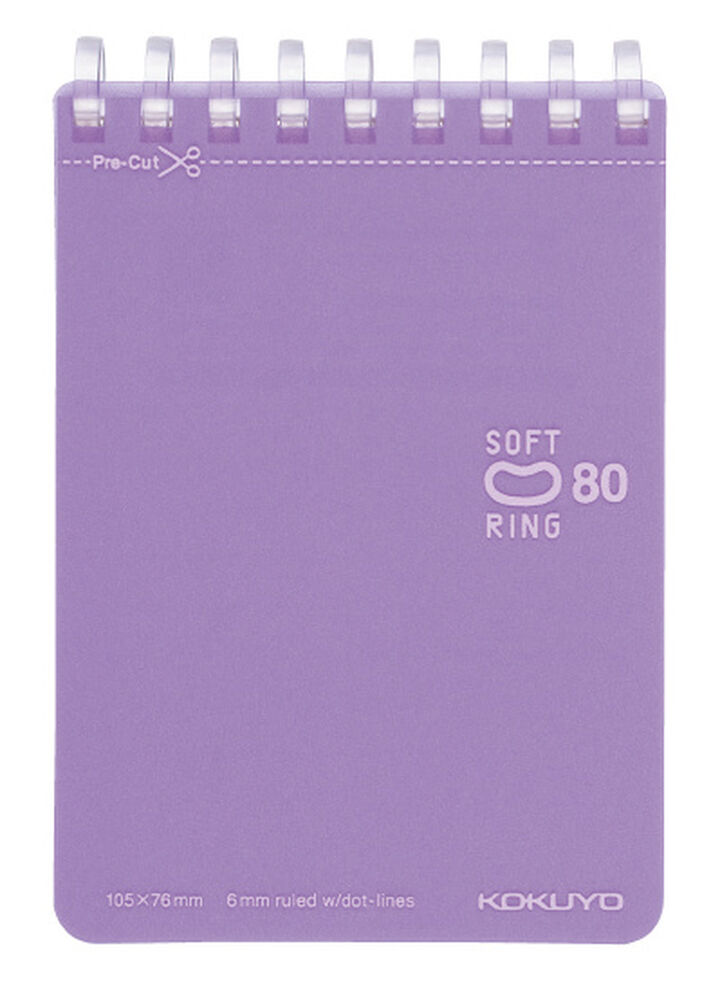 Soft Ring memo notebook Colorful A7 80 Sheets Purple