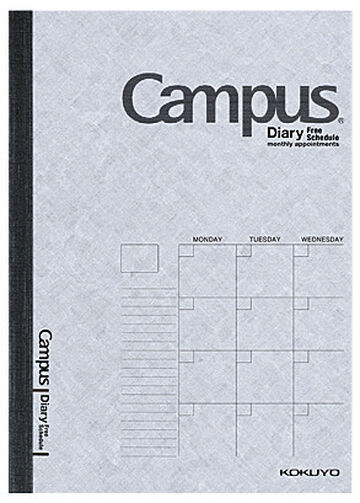 Campus Diary A6 Size Free Schedule,Gray, small image number 0