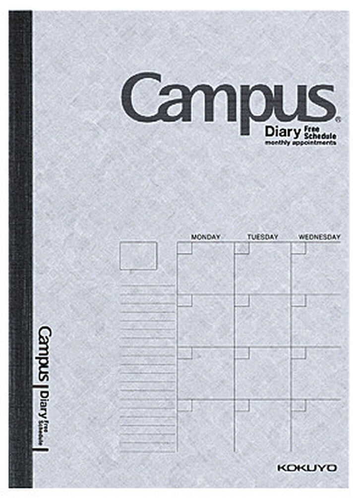 Campus Diary A6 Size Free Schedule,Gray, medium