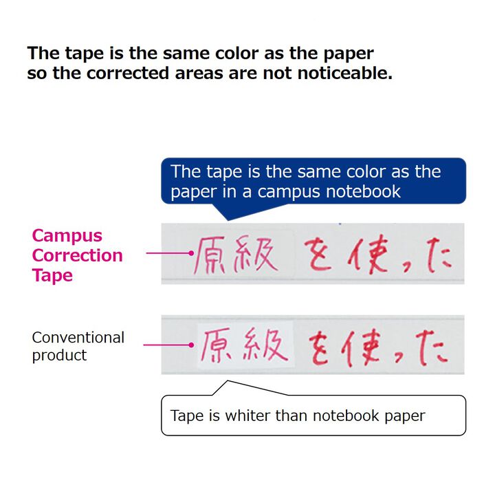 Campus correction tape 6m x 6.5mm Refillable Body,Pink/Pink Gray, medium image number 2