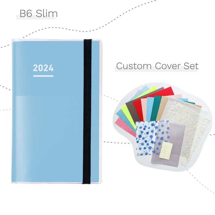 Jibun Techo First Kit mini 2024 B6 Slim Blue,Blue, medium image number 0