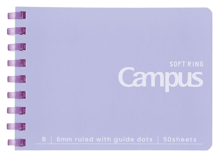 Campus Soft Ring Notebook A7 6mm Dotted Rule 50 Sheets Purple,purple, medium