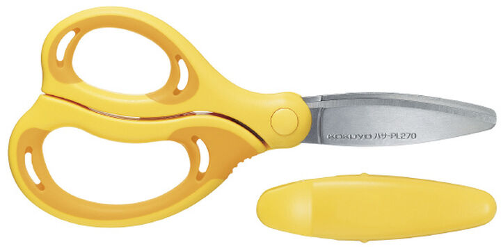 Scissors Aerofit Saxa for Kids left handed,Yellow, medium