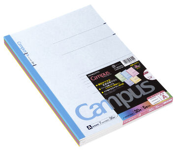 Campus Notebook A4 7mm Rule 30 Sheets Pack of 5 Colors,Mixed, small image number 0