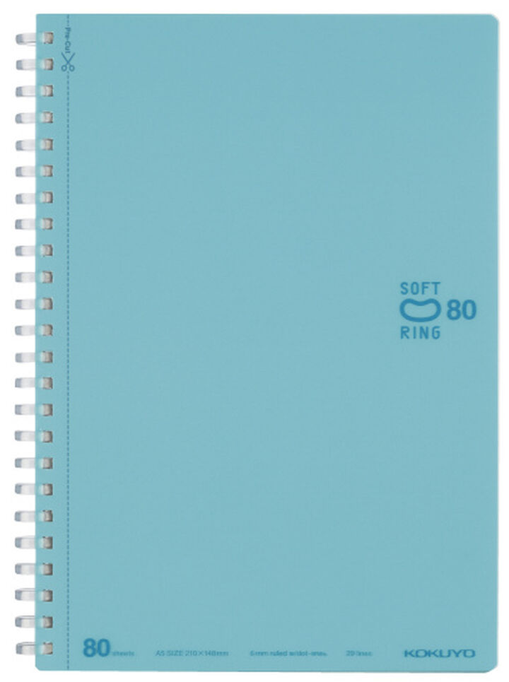 Soft Ring notebook Colorful A5 80 Sheets Light Blue,Light Blue, medium