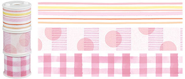 Bobbin Washi Tape Soft Pink Set of 3,Soft Pink, medium image number 2