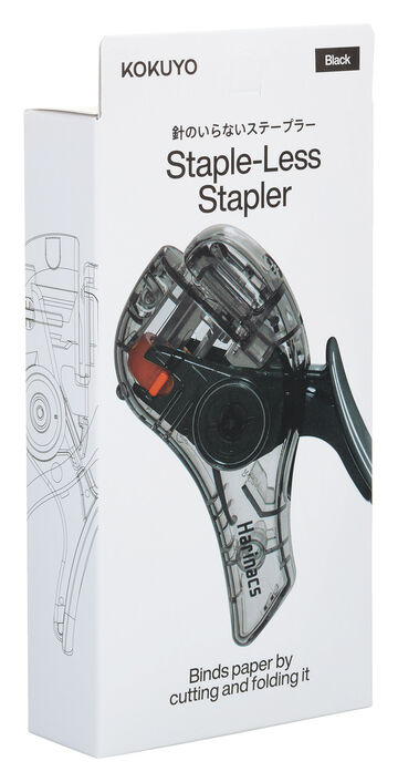 Transparent Mechanism Stapleless Stapler Harinacs Compact Alpha 5 Sheets Black,Black, small image number 1