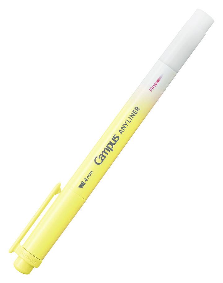 Campus ANY LINER Bleed Resistant Twin Highlighter 4mm Fine Point Tip Soft Yellow,Yellow, medium