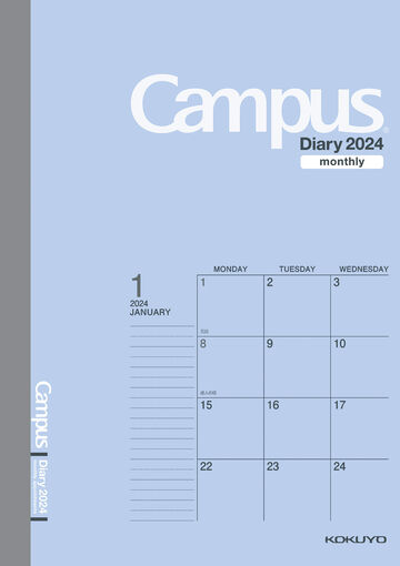 Campus Diary A5 Size Blue Monthly Type,Blue, small image number 0